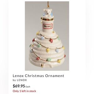 LENOX “Bear on Beehive Bell” Ornament